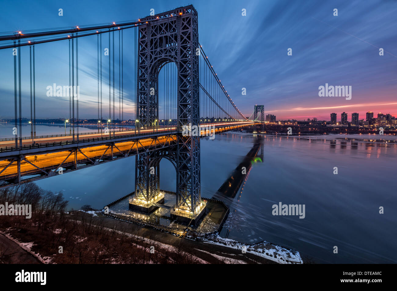 George Washington Bridge sunrise Foto Stock