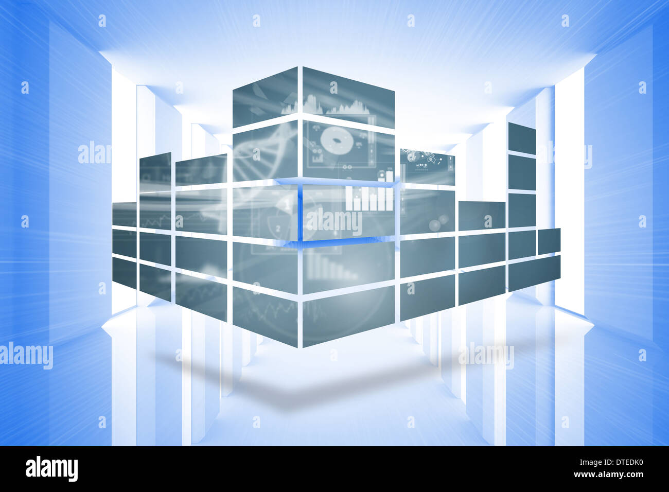 Immagine composita di DNA interfaccia su schermo astratto Foto Stock