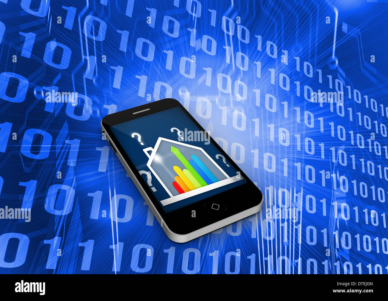 Immagine composita di ber casa di rating sulla schermata dello smartphone Foto Stock