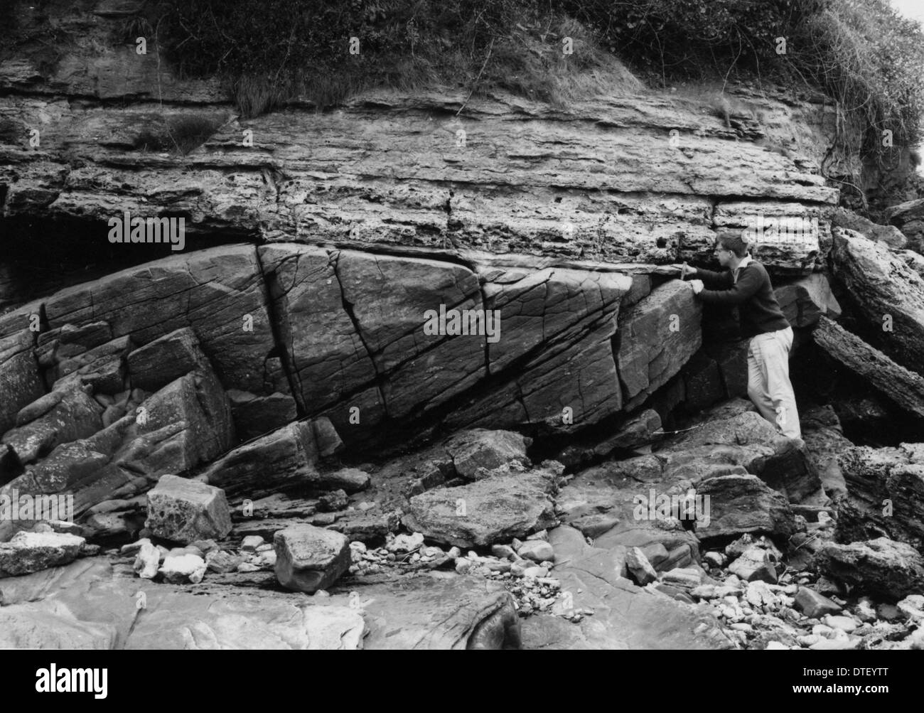 Triassico e rocce Devoniano Foto Stock