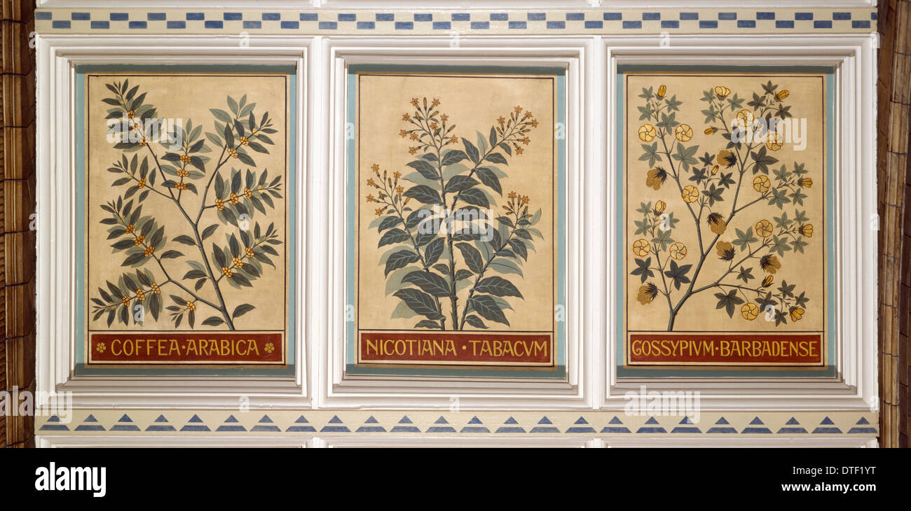 Soffitti decorativi centrali del museo di storia naturale della Hall centrale Foto Stock