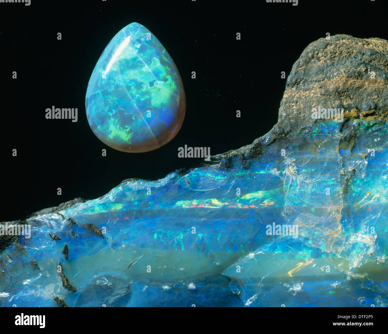 Opal gem con opale rock Foto Stock