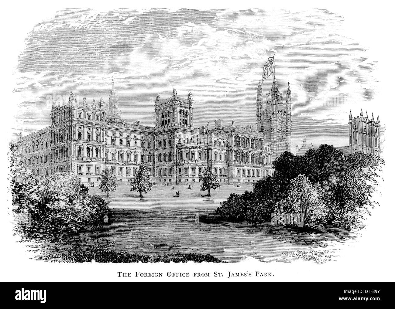 Il Foreign Office da Saint James Park Circa 1890 Foto Stock