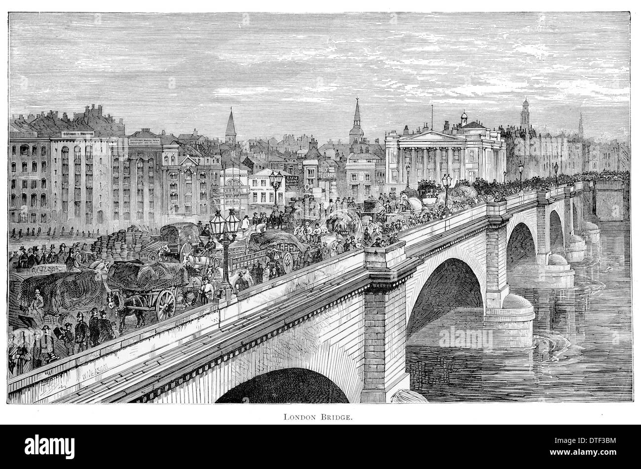London Bridge Circa 1890 Foto Stock