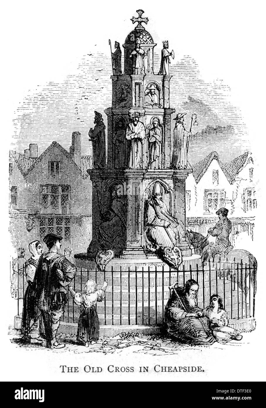 La vecchia Croce in Cheapside Circa 1890 Foto Stock