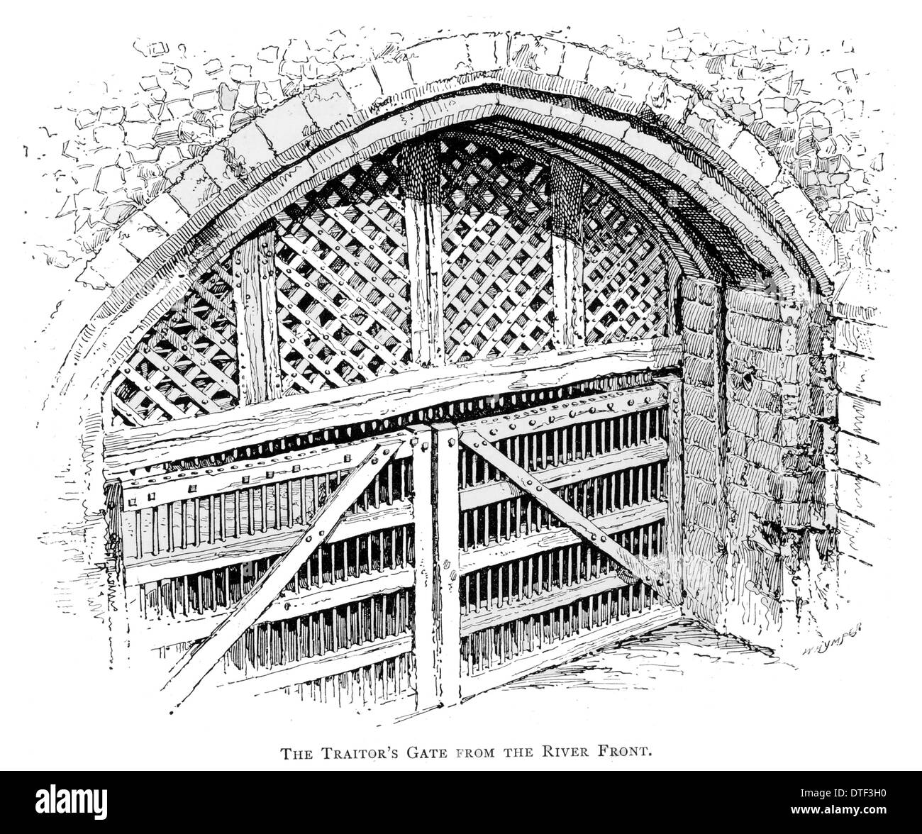 Il traditore's Gate dal Tamigi davanti Foto Stock