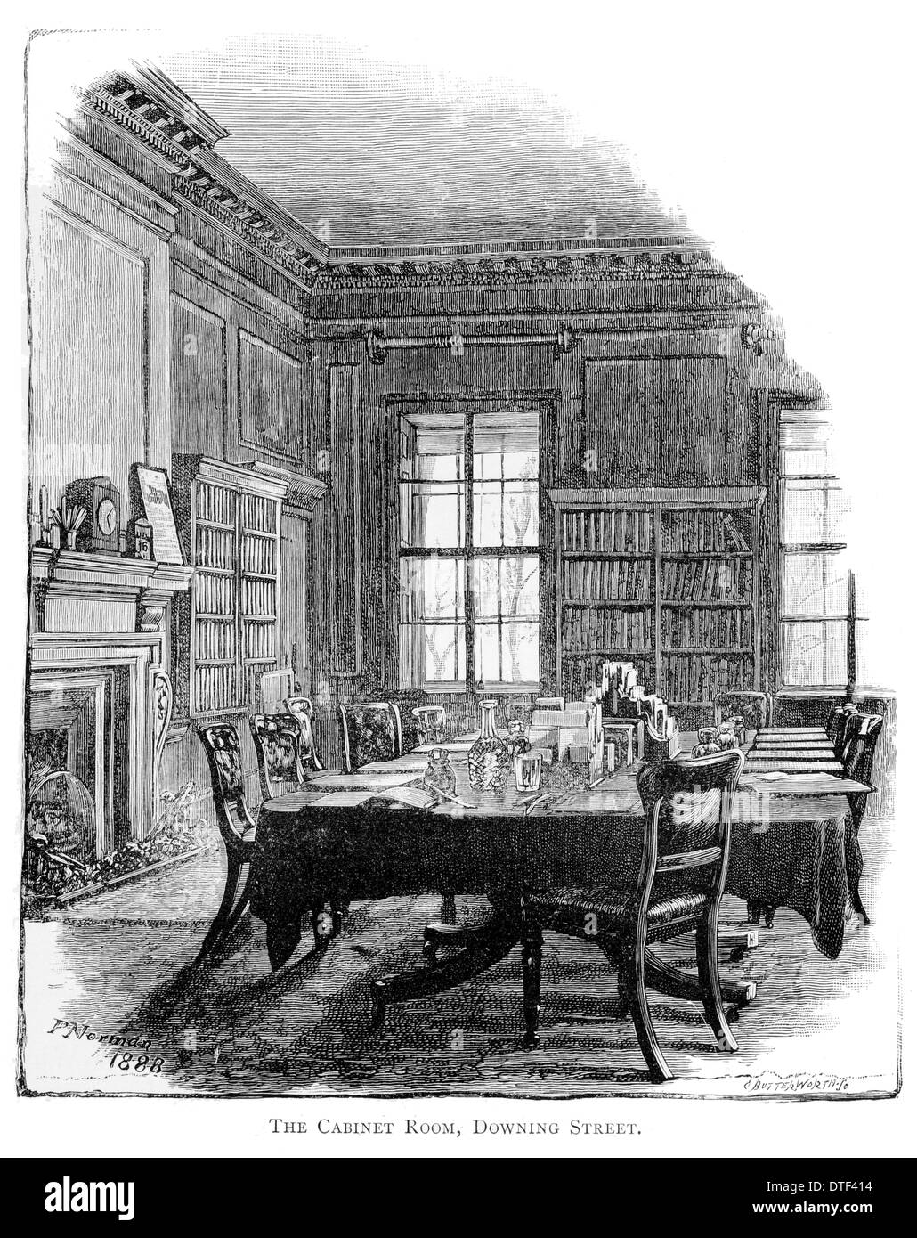 Il Cabinet room Downing Street Circa 1890 Foto Stock