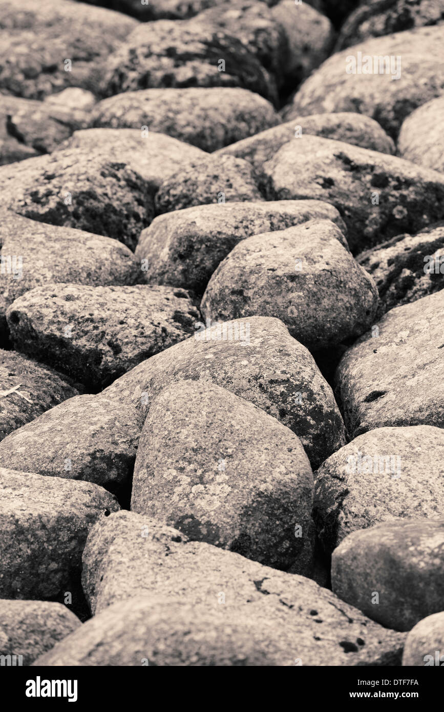Bianco e nero scena naturale con rocce Foto Stock