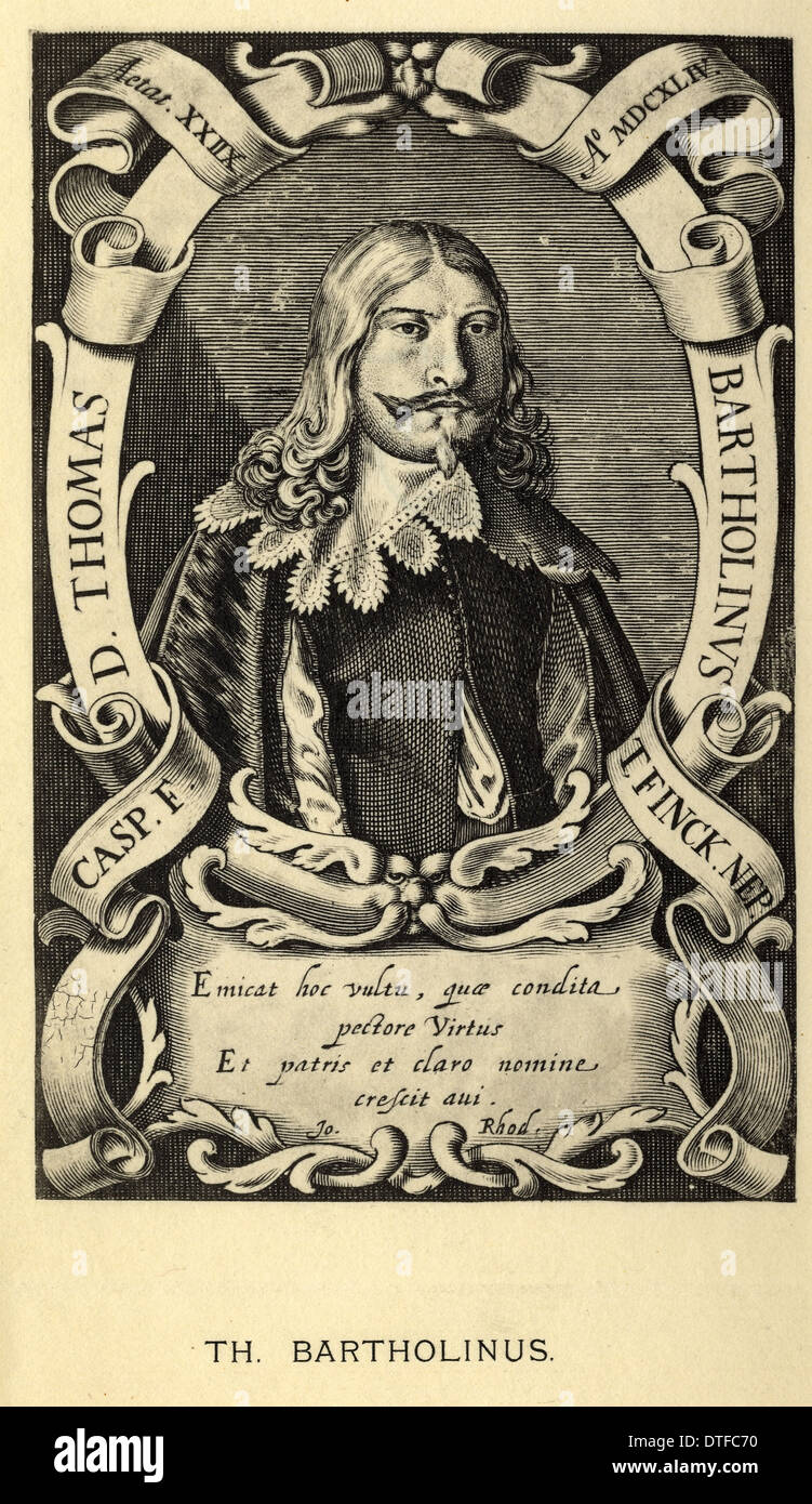 D. Thomas Bartholinus (1616-1680) Foto Stock