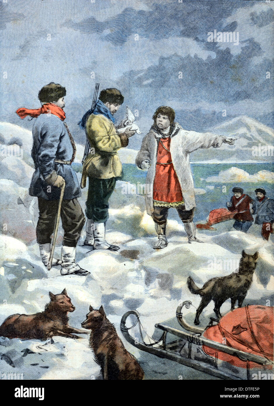 Ricerca di Swedish Polar Explorer Salomon August Andrée dopo la sua fallita la spedizione al Polo Nord nel 1897 Foto Stock