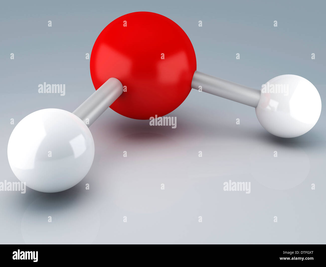 H2O molecole 3d Foto Stock