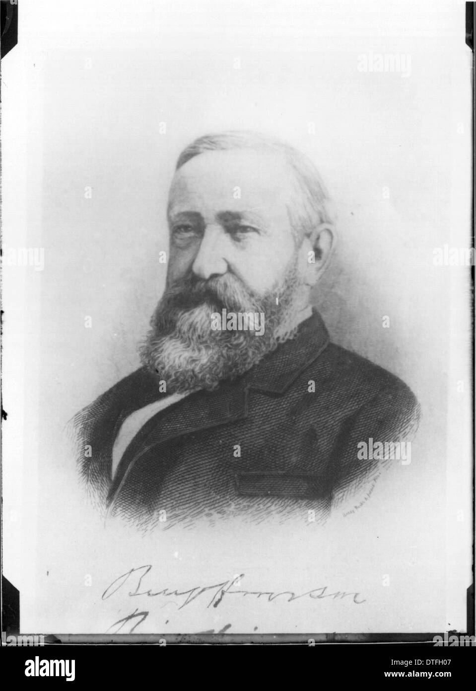 Questo ritratto del 1913 di Benjamin Harrison, il 23° presidente degli Stati Uniti, cattura la sua immagine in una rappresentazione artistica. Fa parte della collezione di archivi della Miami University di Oxford, Ohio. Foto Stock