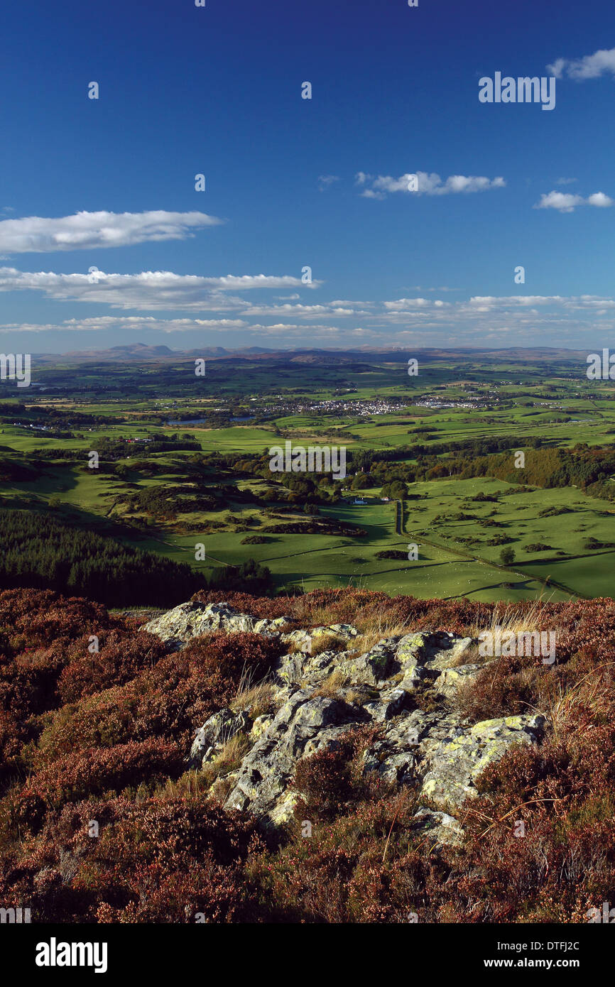 Castle Douglas e di Cairnsmore Cairsphairn da Screel, Galloway Foto Stock