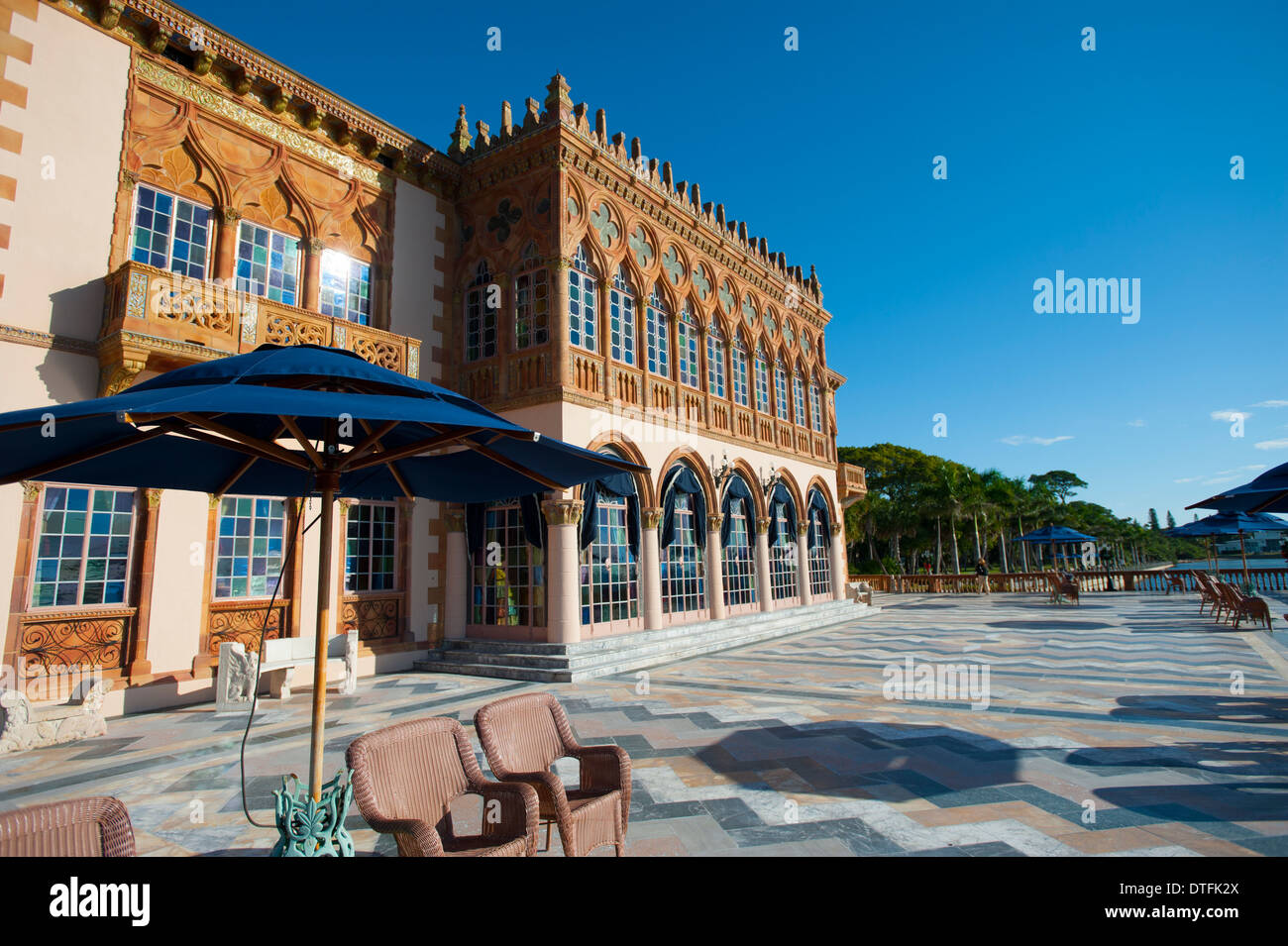 USA Florida FL Sarasota John Ringling Ca' d'Zan stile veneziano palace home del fondatore del Ringling Bros esterno Foto Stock