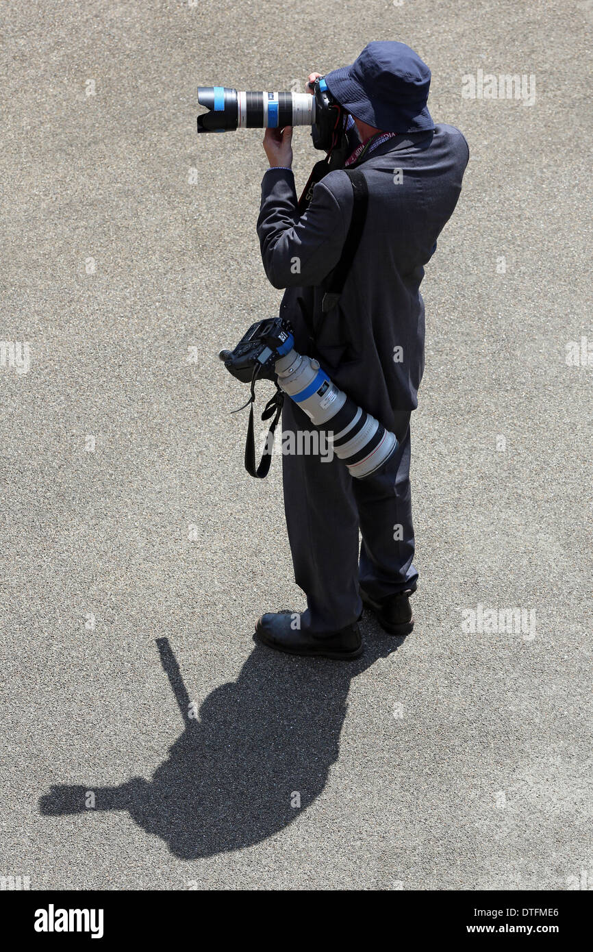 Ascot, Regno Unito, fotografo al lavoro Foto Stock