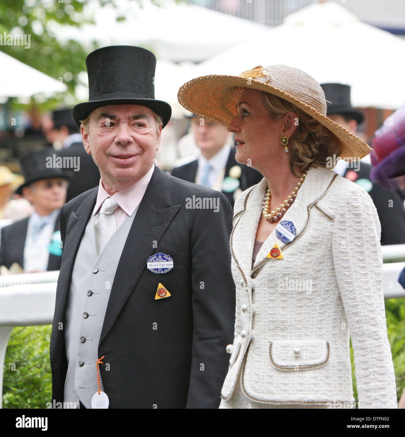 Ascot, Gran Bretagna, Sir Andrew Lloyd Webber, compositore e sua moglie Madeleine Gurdon Foto Stock