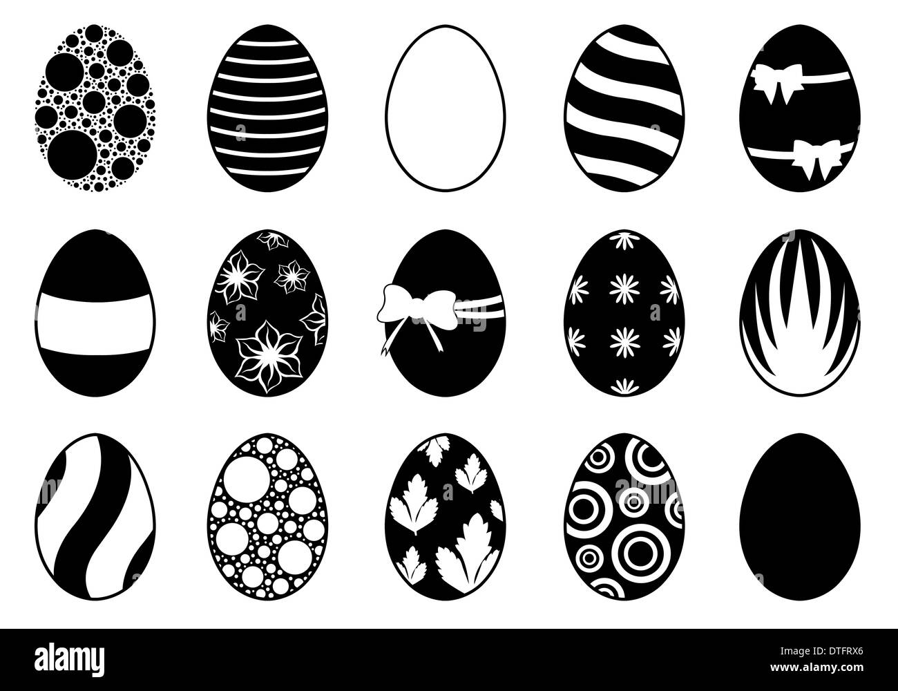 Le uova di pasqua isolato su bianco Foto Stock