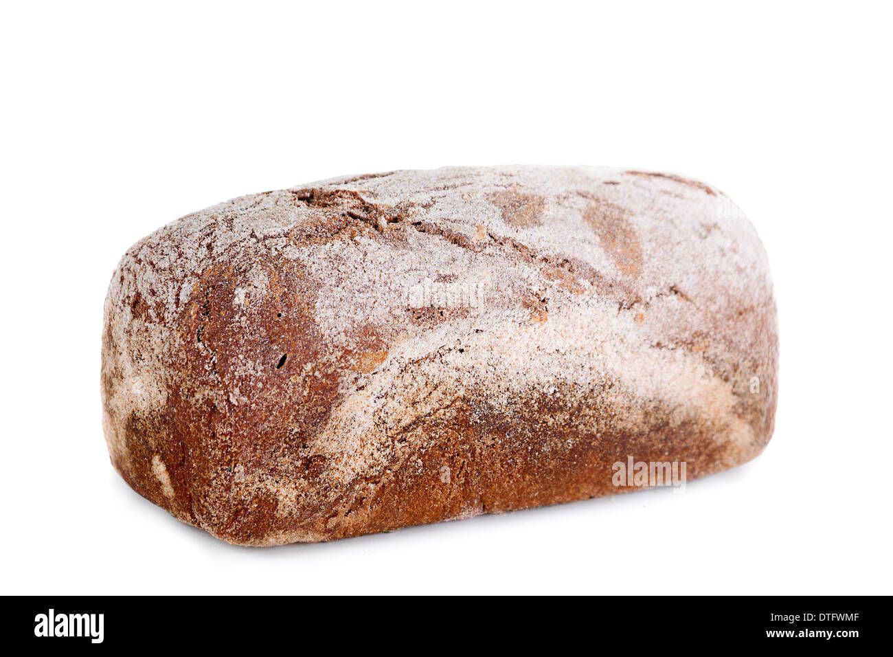 Focaccia pane marrone isolato su bianco Foto Stock