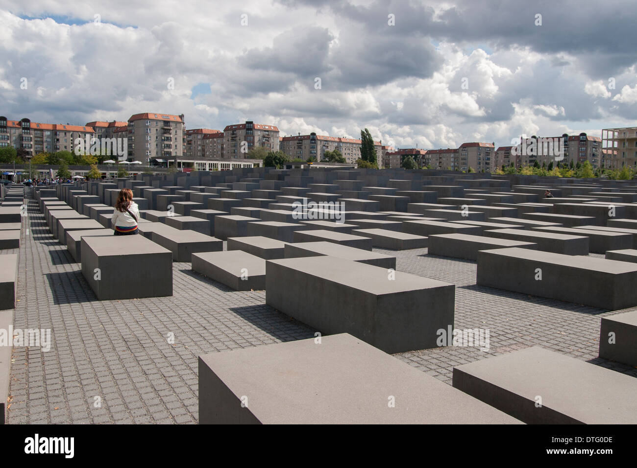 Il memoriale dell'Olocausto a Berlino, Germania. Foto Stock