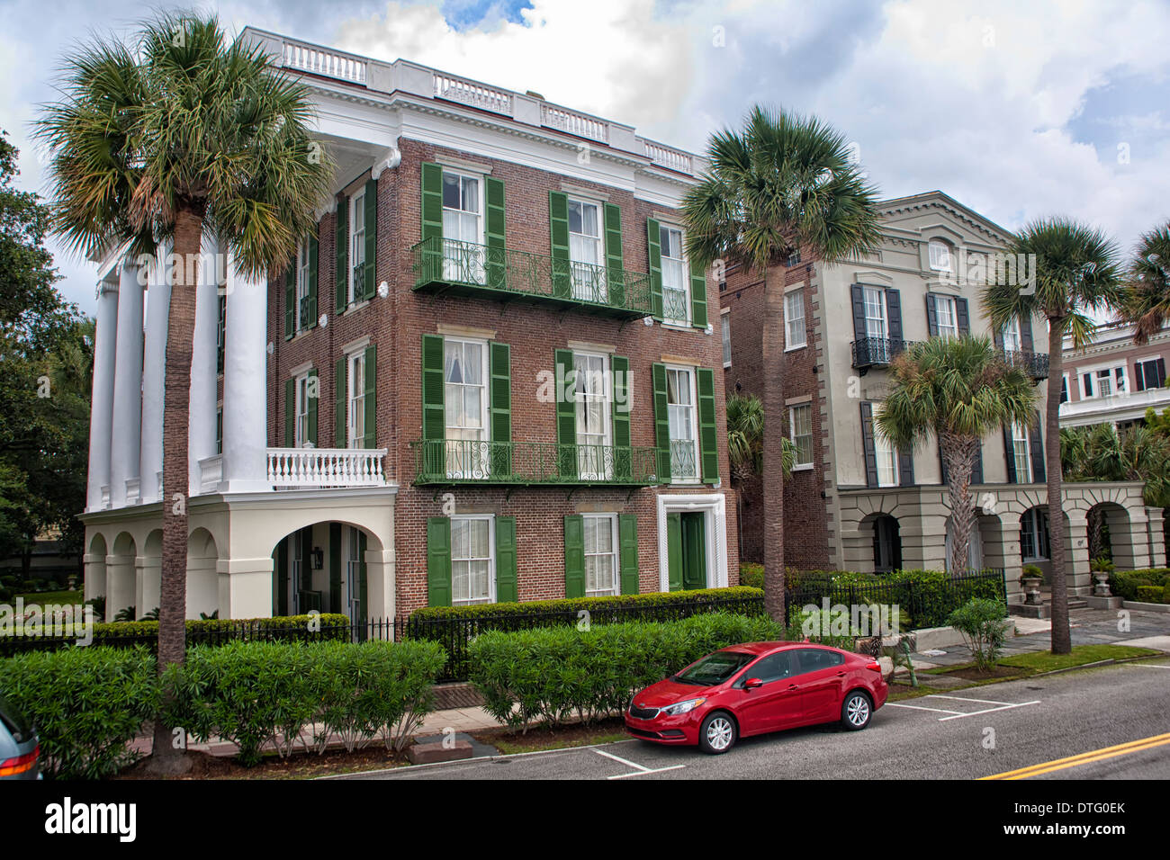 Palazzi storici in Charleston, Carolina del Sud Foto Stock