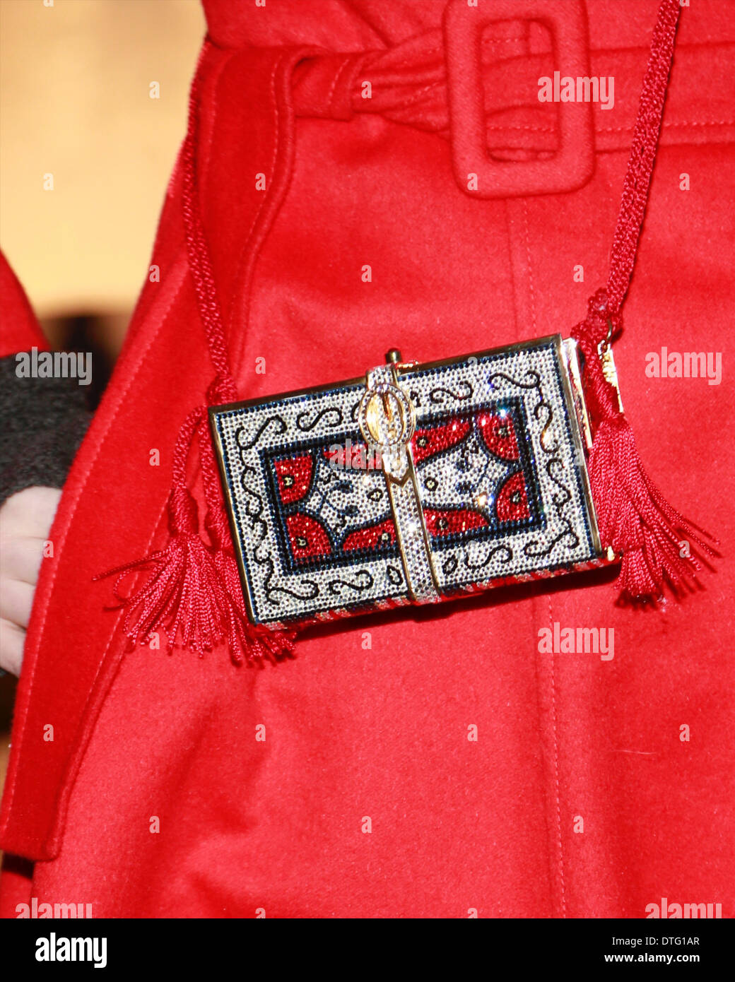 Irima Bass arrivando al Reem Acra pista show di New York City - Feb 10, 2014 - Foto: Pista Manhattan/Charles Eshelman/picture alliance Foto Stock