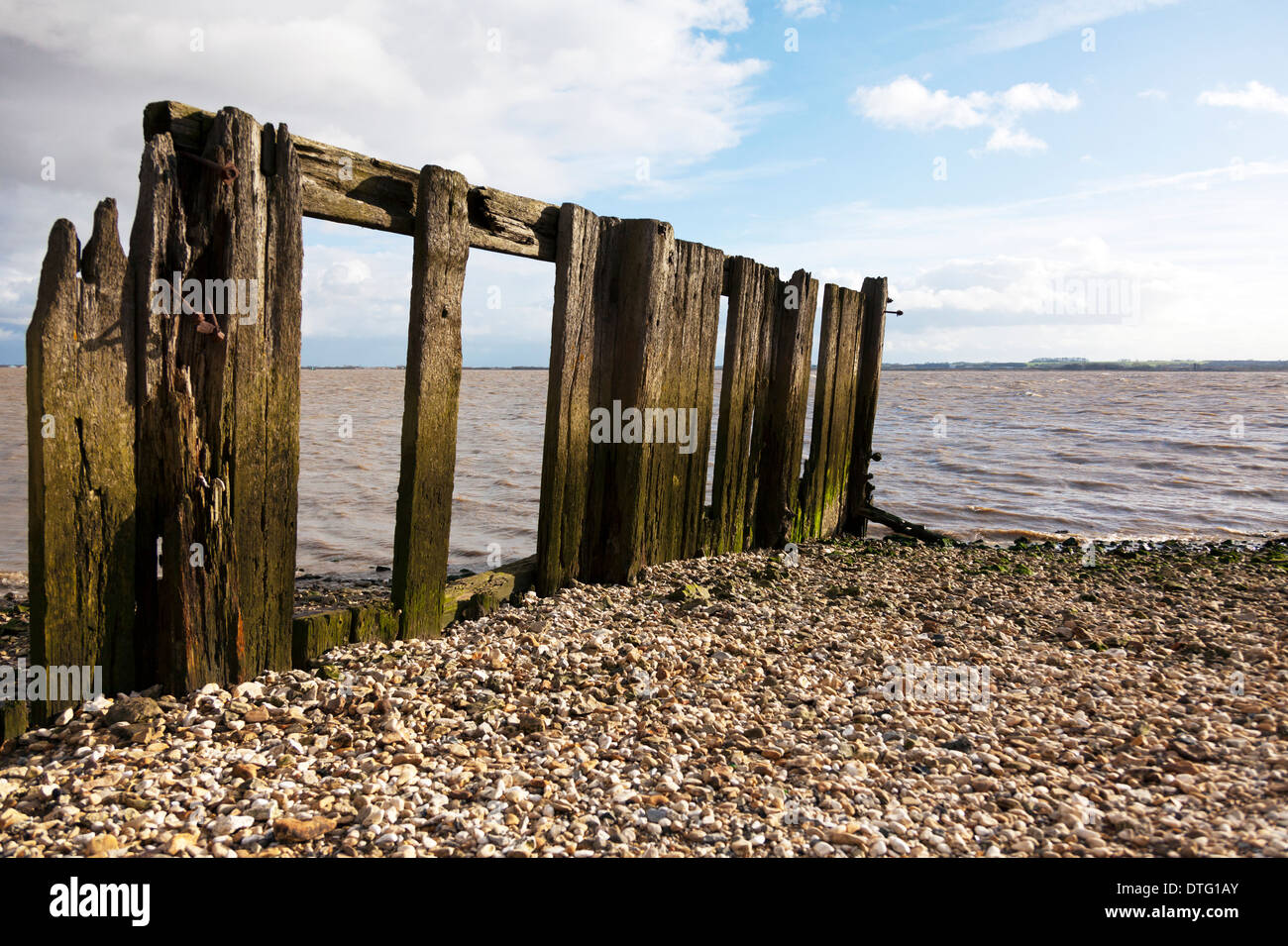 Pennelli difese fiume Humber protezione inondazioni alluvioni Kingston Upon Hull East Riding East Yorkshire, Inghilterra, Regno Unito GB mare dello scafo Foto Stock