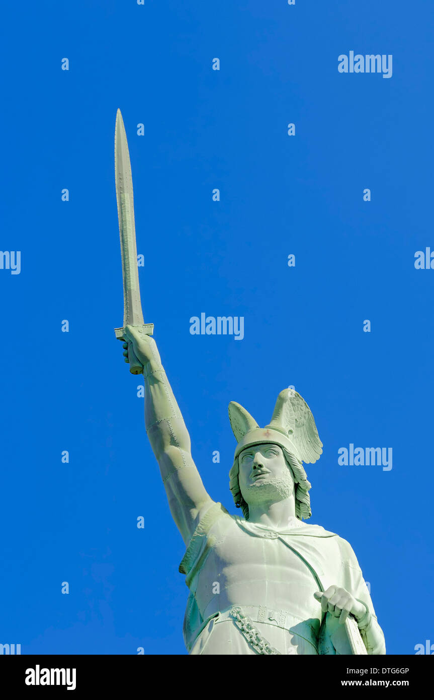 Hermann monumento di Ernst von Bandel vicino a Detmold e della Foresta Teutoburg, Nord Reno-Westfalia, Germania Foto Stock