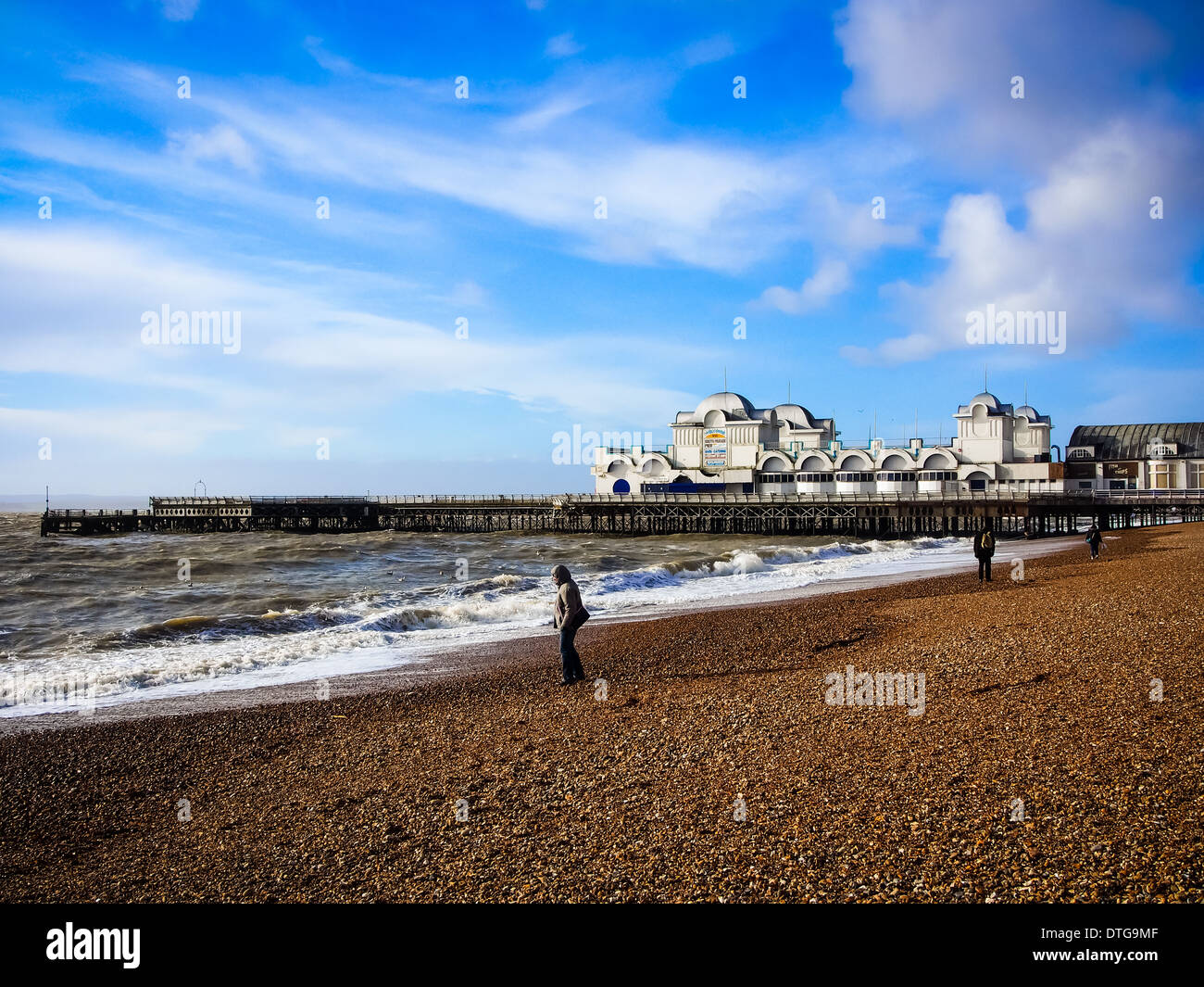 South Parade Pier, Southsea, Portsmouth, Inghilterra Foto Stock