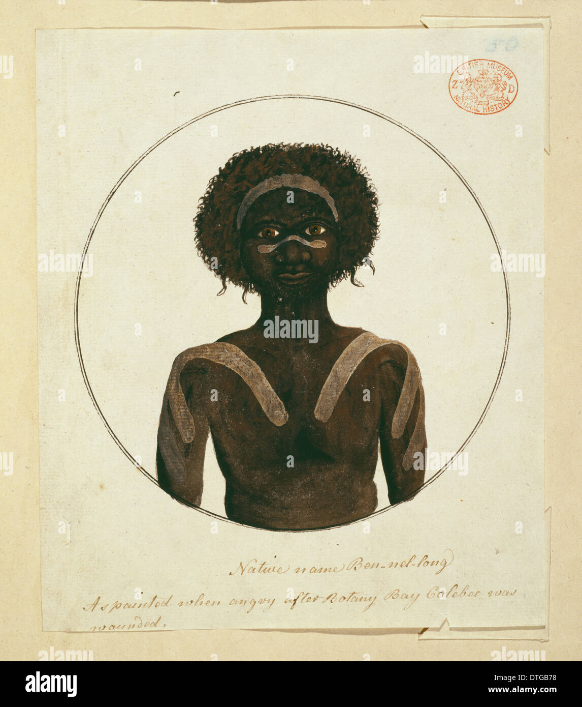 Ritratto di un aborigeno uomo, chiamato Bennelong Foto Stock