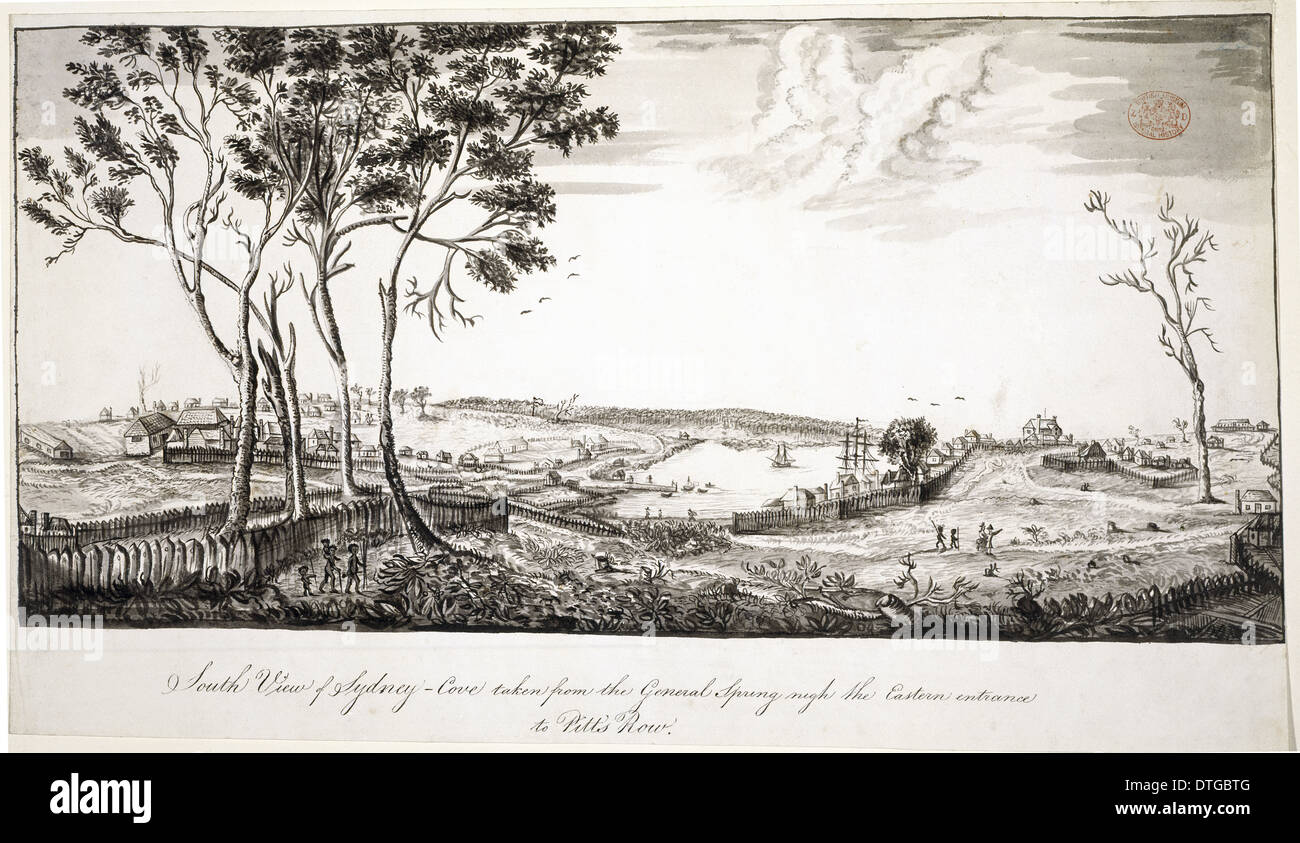 Vista guardando attraverso Sydney Cove verso le boscose North Shore Foto Stock