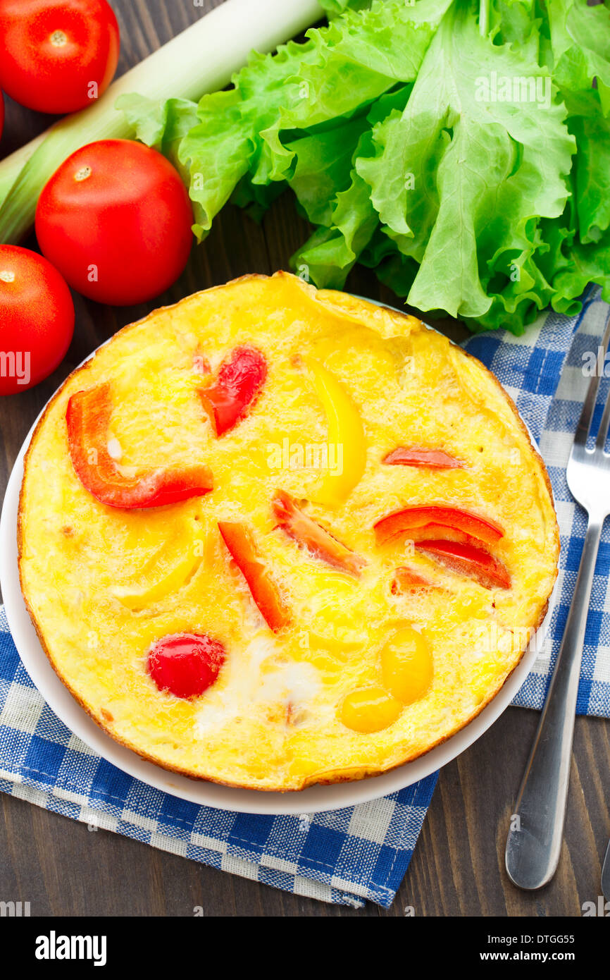 Frittata con verdure Foto Stock