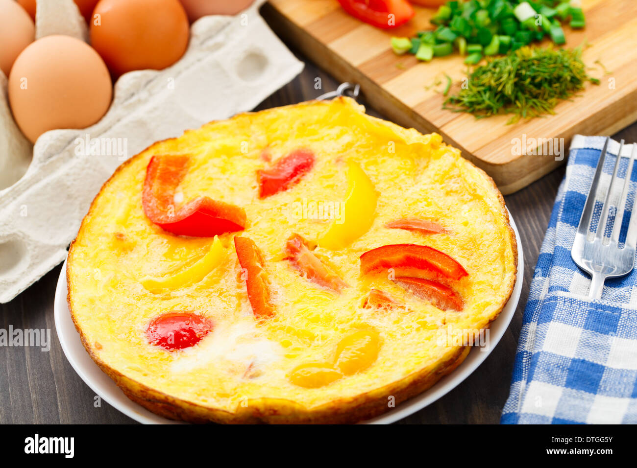 Frittata con verdure Foto Stock