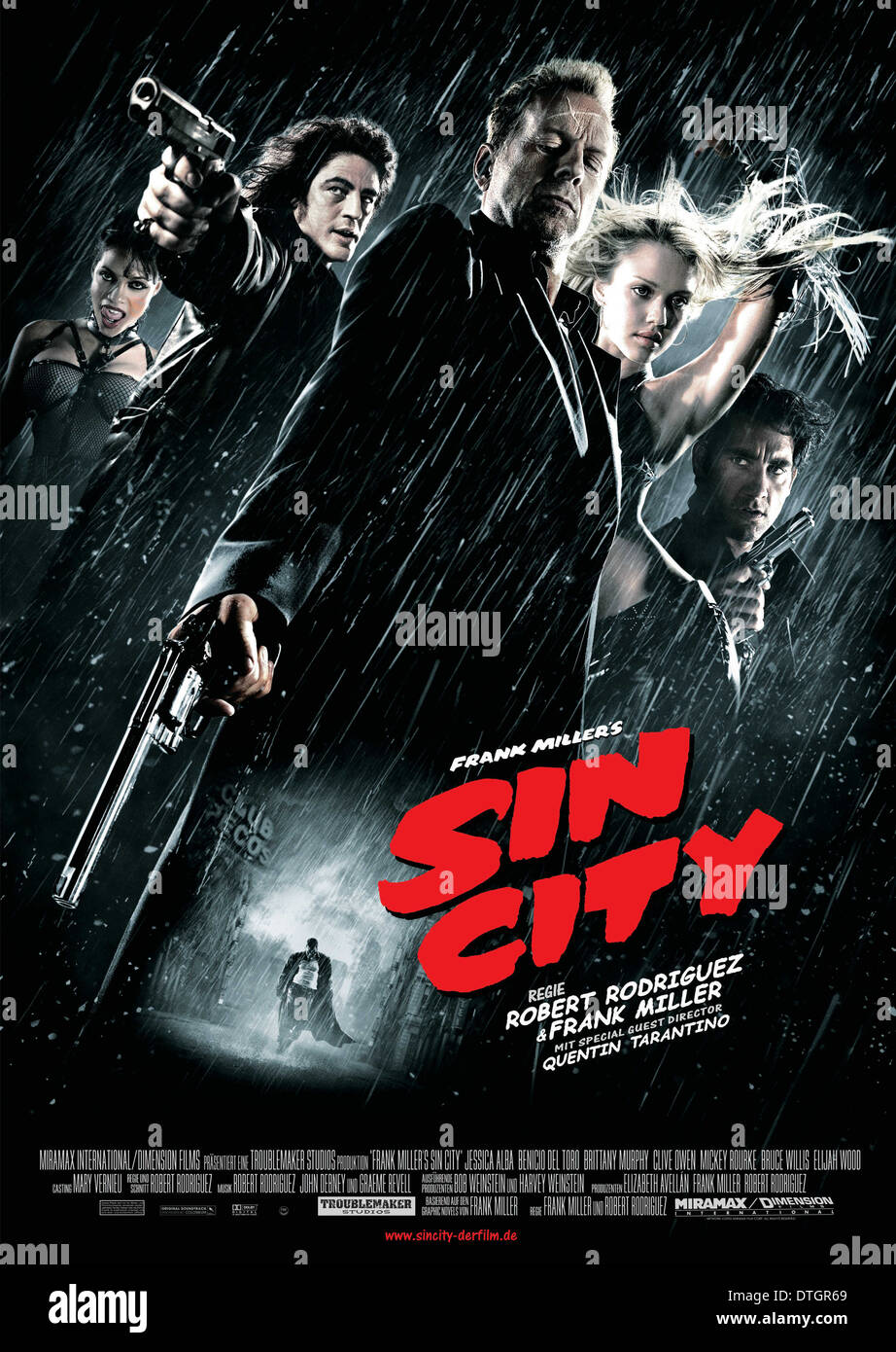 Poster di Sin City un 2005 American neo-noir crimine thriller d'azione film diretto da Frank Miller e Robert Rodriguez Foto Stock