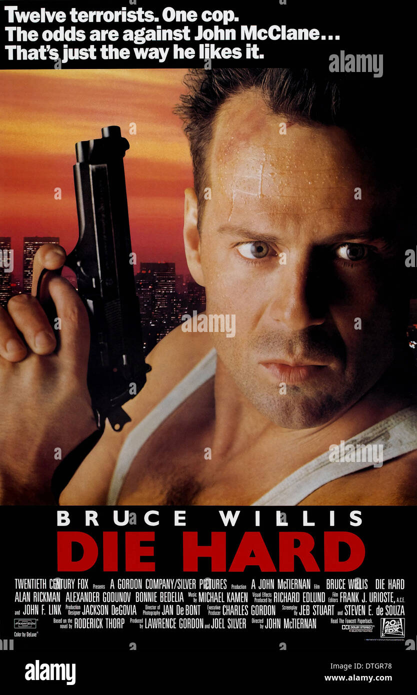 Poster di Die Hard - 1988 American film d'azione diretto da John McTiernan con protagonista Bruce Willis Foto Stock