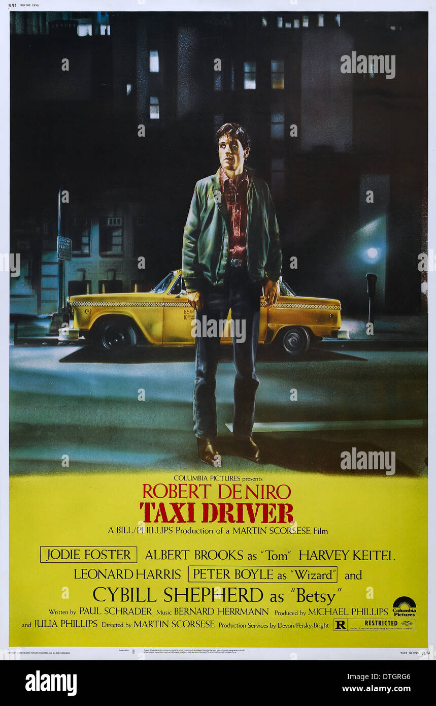 Poster di Taxi Driver - 1976 film diretto da Martin Scorsese staring Robert De Niro Foto Stock