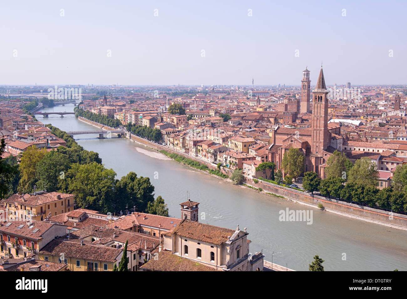Città di Verona panoramica Foto Stock