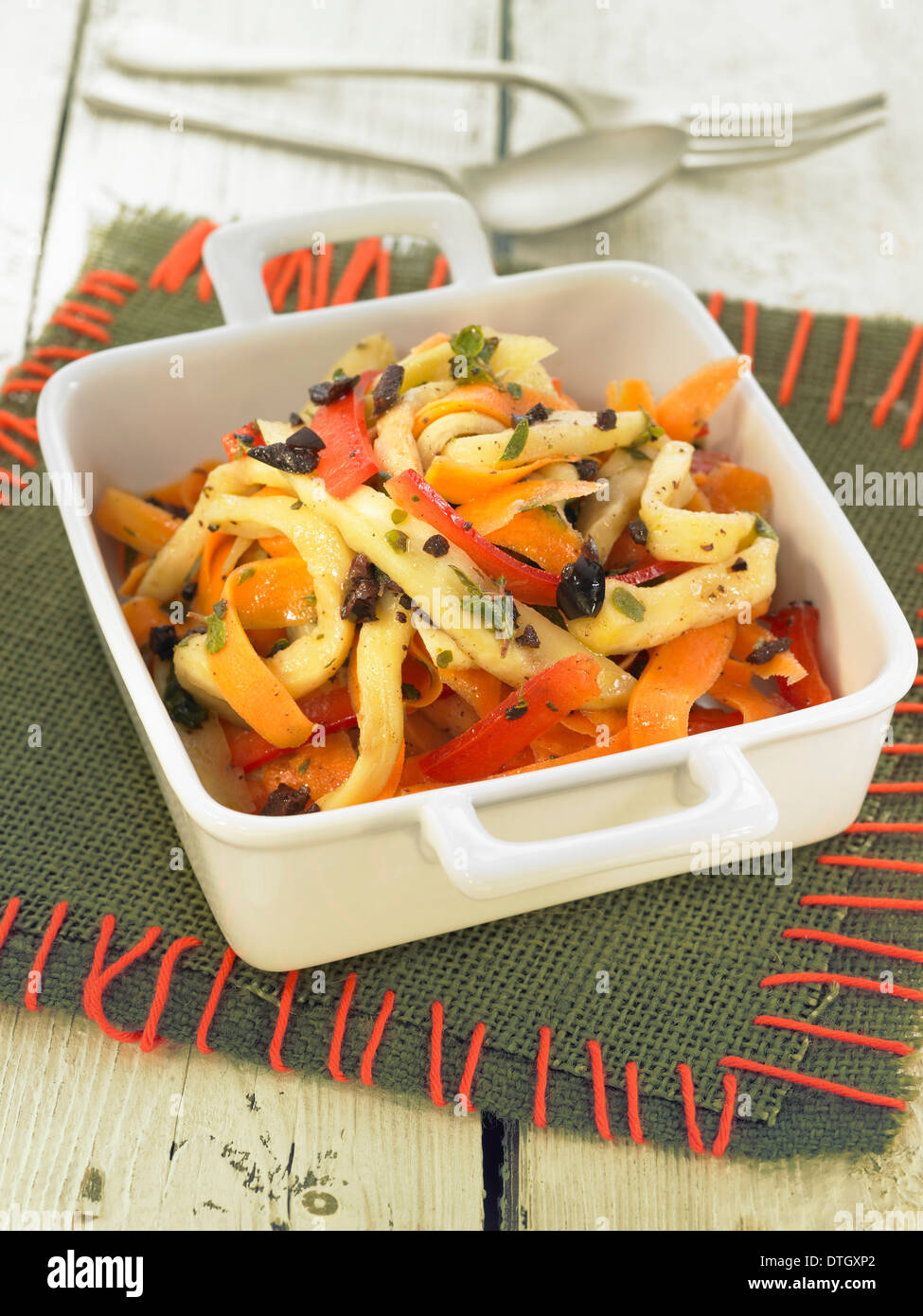 Pasta con verdure Foto Stock