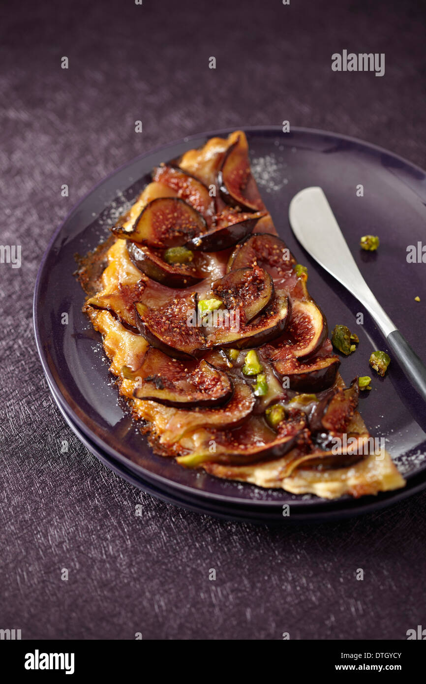 Fig e pistacchio tart Foto Stock