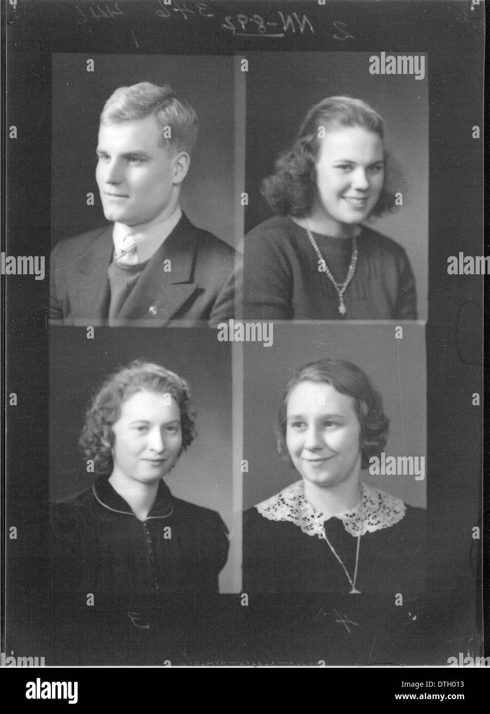 Fotografie ritratte dall'annuario del 1939 della McGuffey High School, che mostrano gli studenti dell'epoca. Queste immagini storiche forniscono uno sguardo al passato, mettendo in risalto moda, acconciatura e vita studentesca nell'America degli anni '1930. Foto Stock