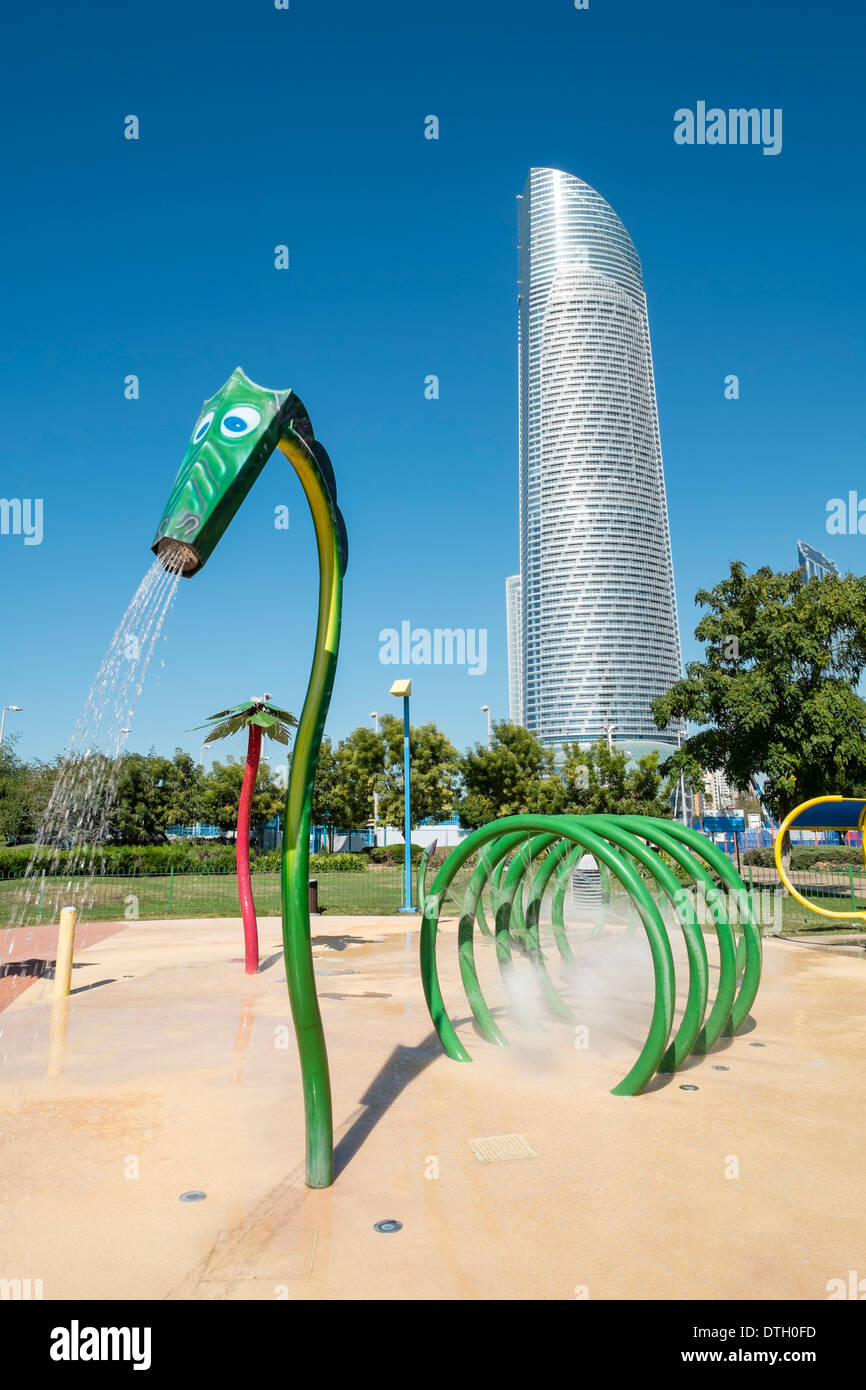 Parco acquatico sulla Corniche di Abu Dhabi Emirati arabi uniti Foto Stock