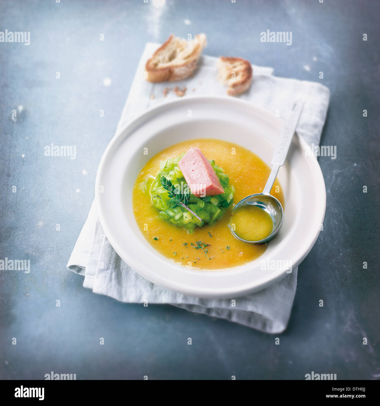 Pomodoro verde tartare di zuppe Foto Stock