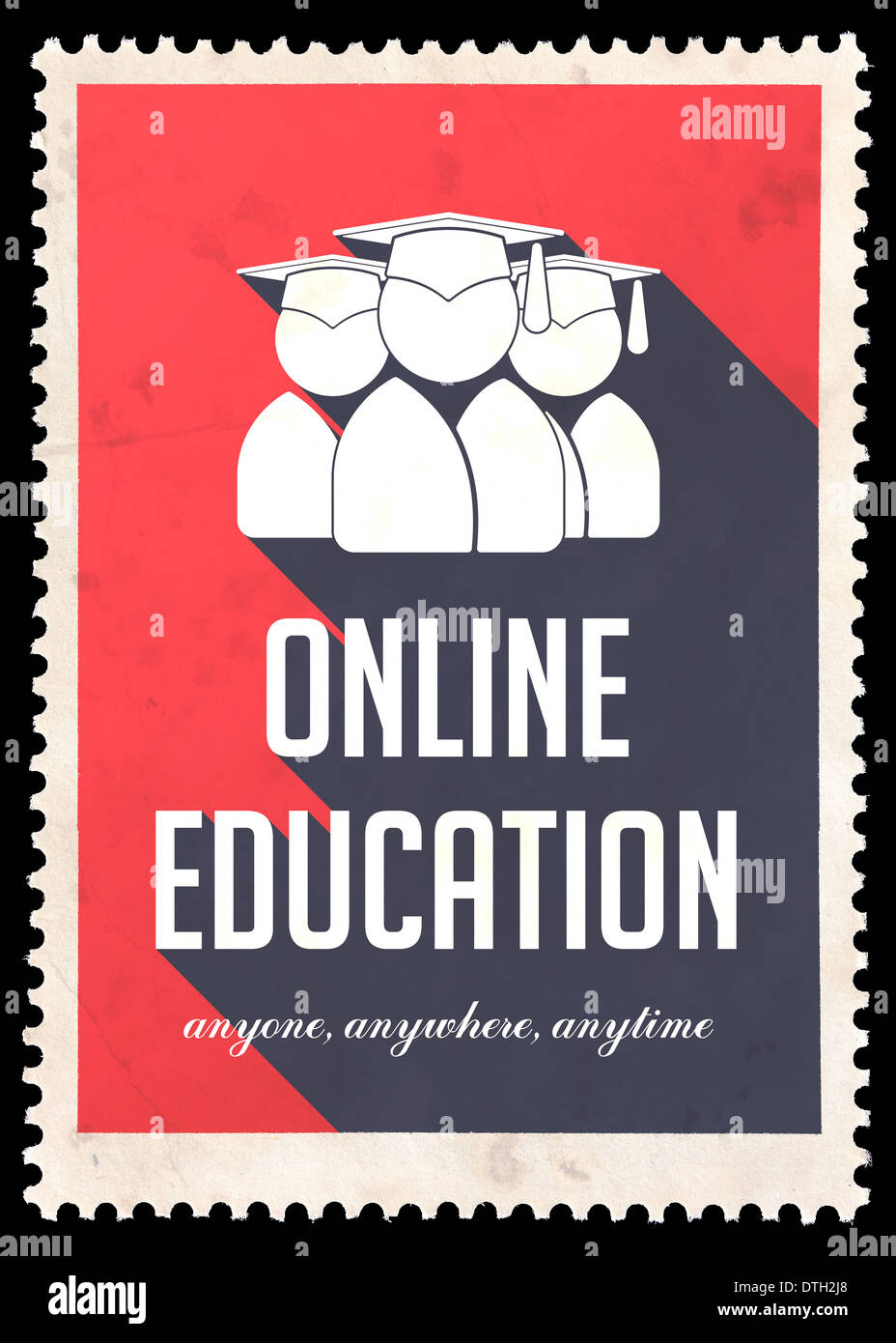 Formazione online su rosso in design piatto. Foto Stock