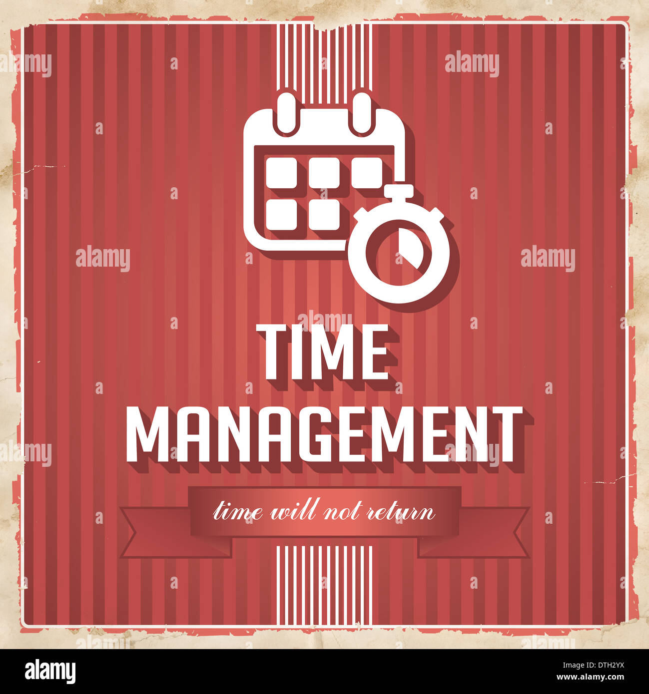 Gestione del tempo nel concetto di design piatto. Foto Stock
