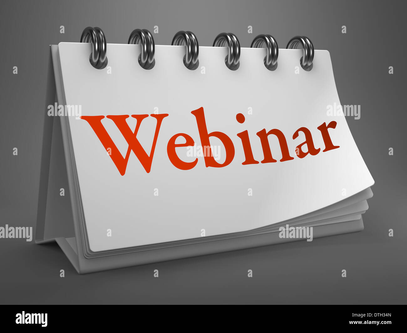 Webinar - Parola rosso sul calendario del computer desktop. Foto Stock