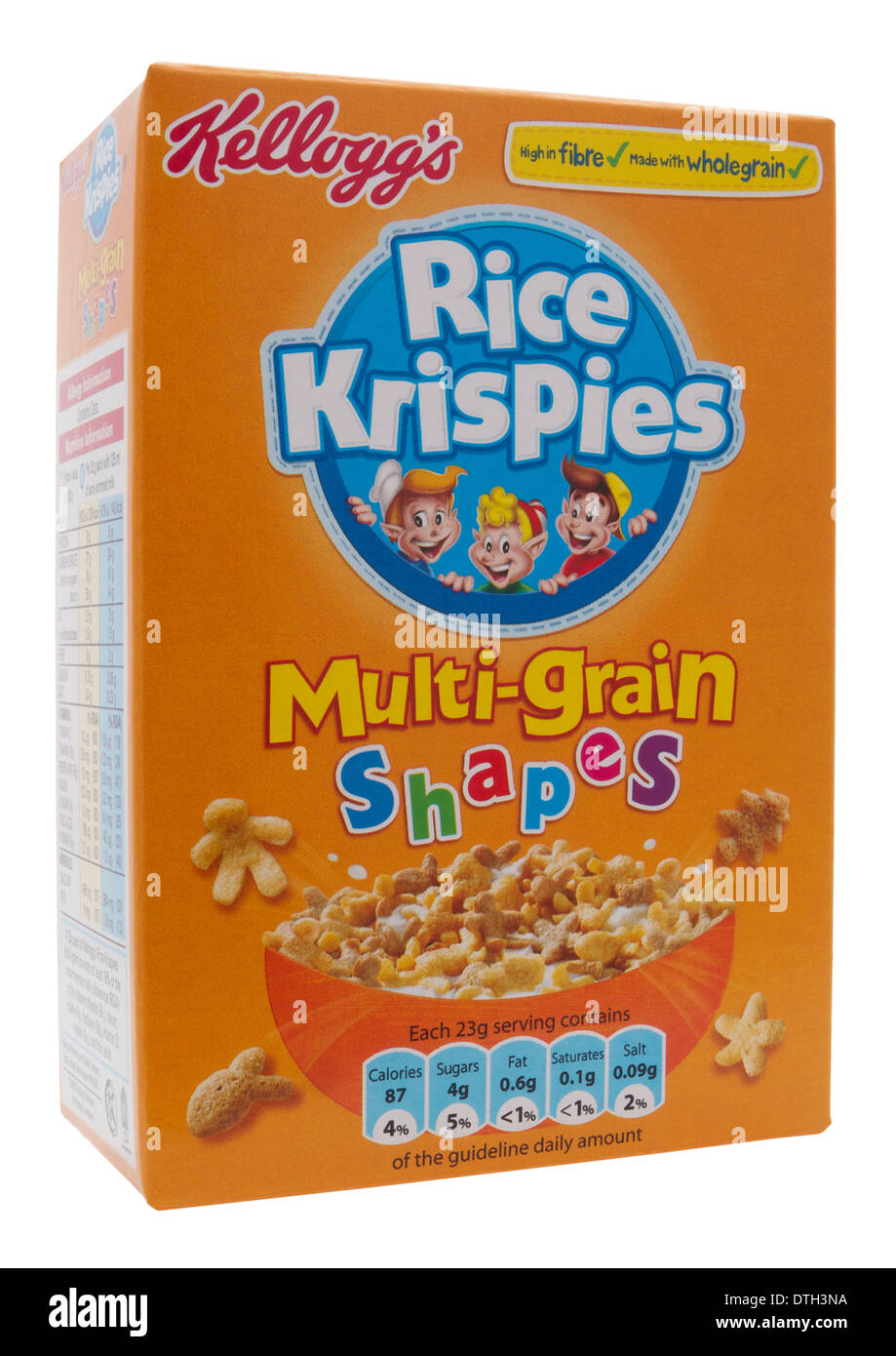 Scatola di Kellogg's multi forme di grano riso krispies dei cereali su sfondo bianco Foto Stock