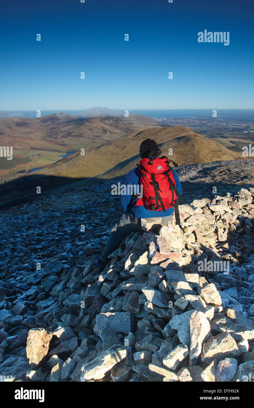 Turnhouse Hill, Glencorse e Edimburgo dal Carnethy Hill, Pentland Hills, Lothian Foto Stock