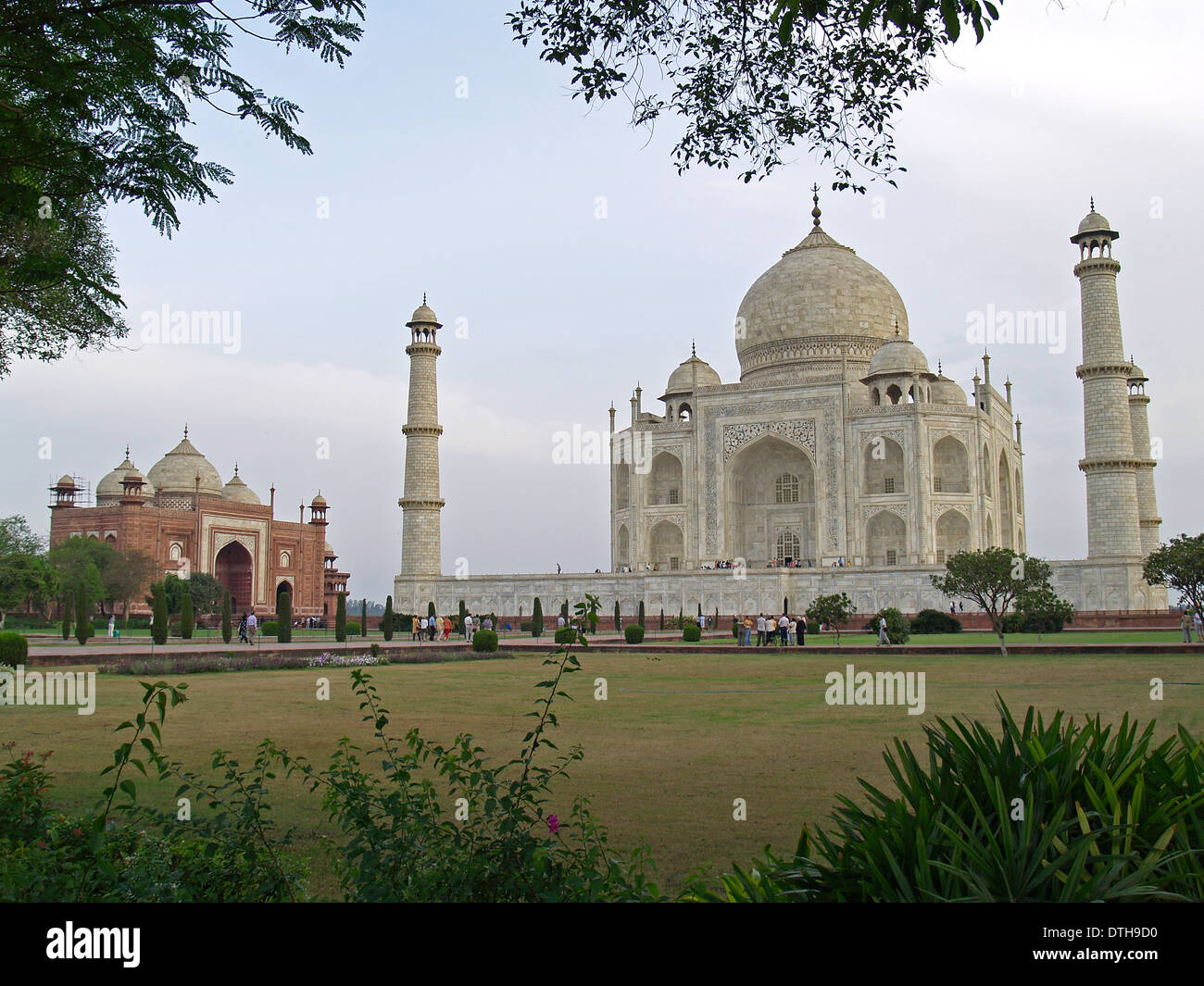 Il Taj Mahal e giardini,Agra,l'India Foto Stock