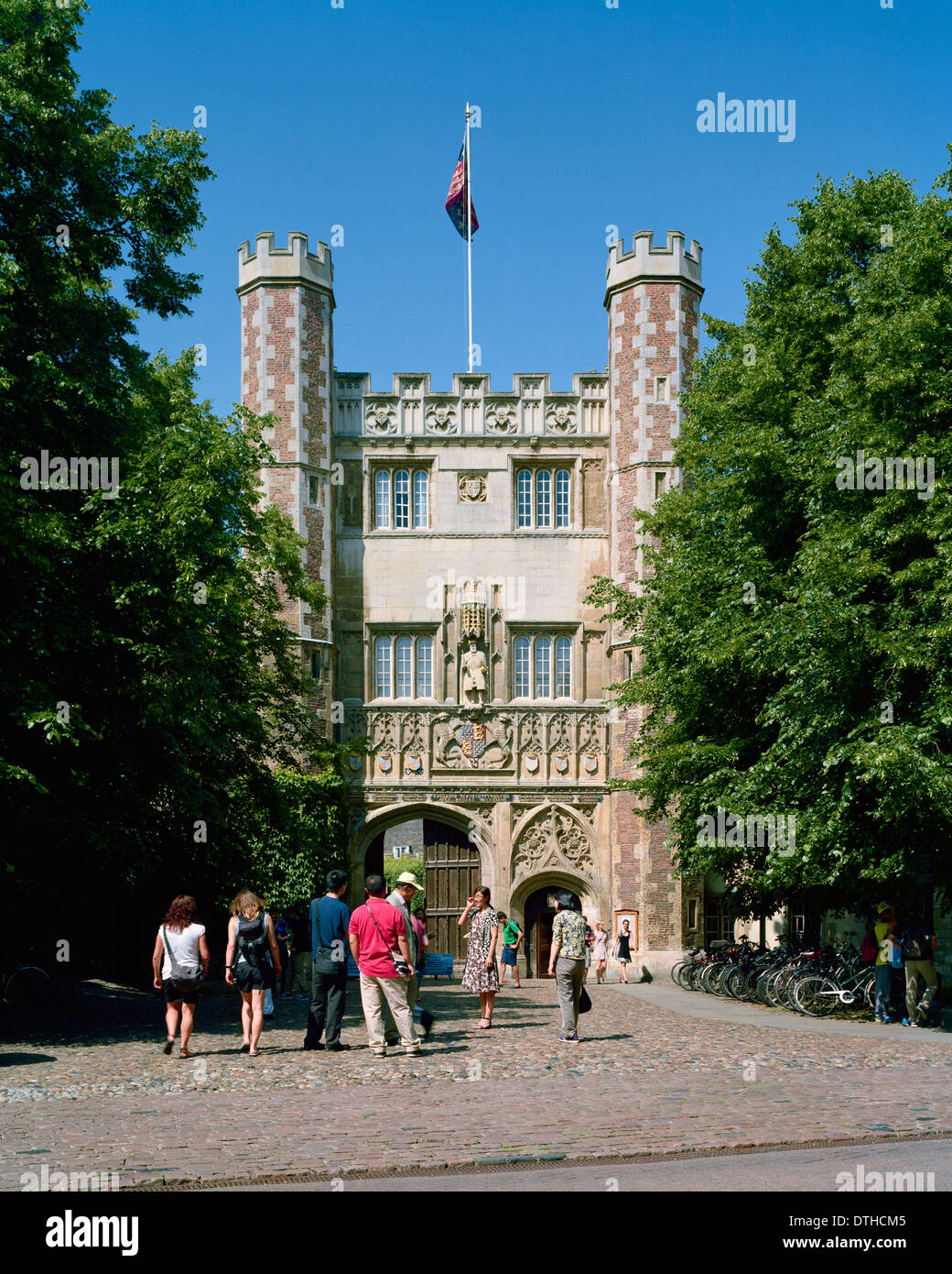 Visitatori presso il Trinity College di Cambridge Foto Stock