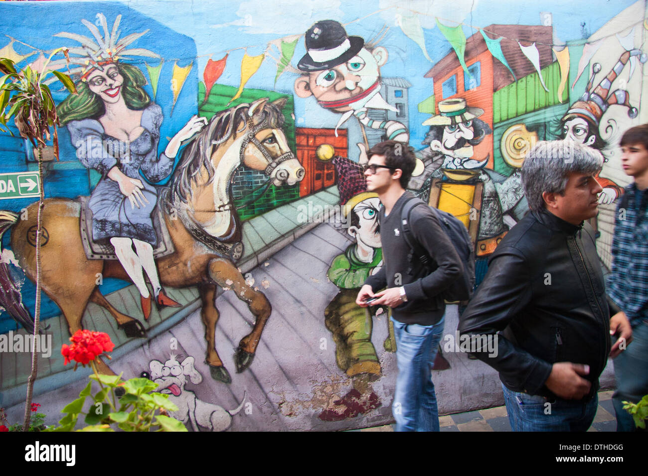 Murale di La Boca neighborhood Foto Stock