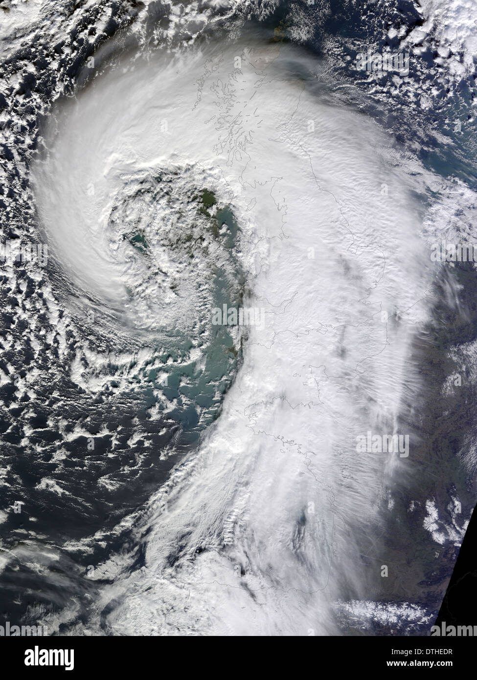 Extratropical ciclone di appoggio al Regno Unito il 12 febbraio 2014 Foto Stock